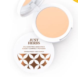 Just herbs oil control radiance boost compact powder ( sandalwood+rice)-03 Natural