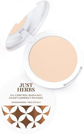 Just herbs oil control radiance boost compact powder ( sandalwood+rice starch ) -02 ivory