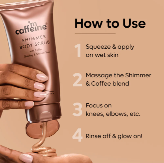 Mcaffeine shimmer body scrub 150g-coffee glowing & smooth skin
