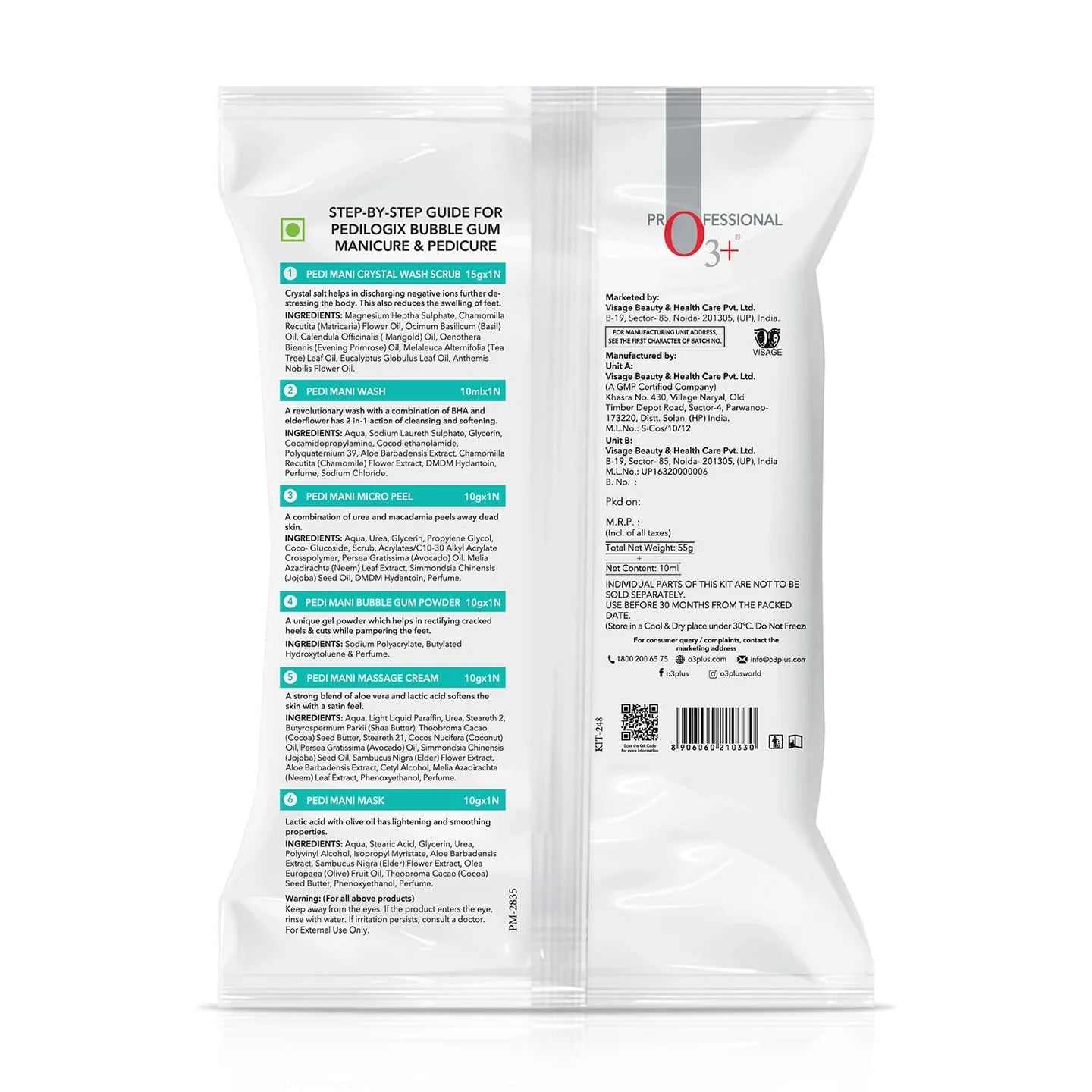 O3+ Pedilogix Bubblegum Manicure Pedicure Kit for Hands & Feet (55gm+10ml) O3+