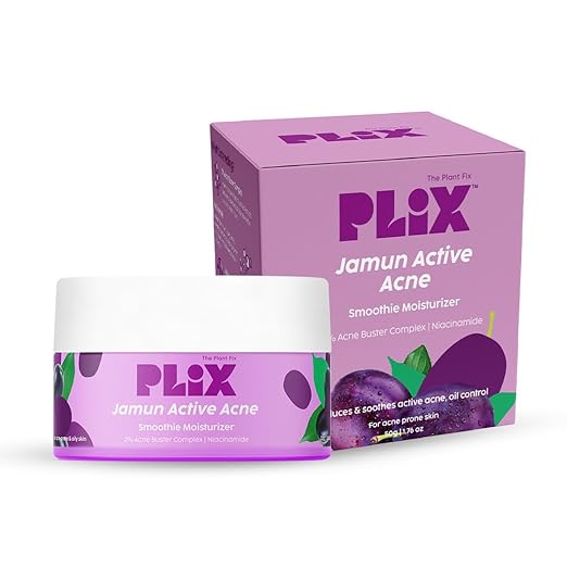 PLIX – 2% Niacinamide Jamun Moisturizer | 2% Acne Buster for Pimple Control | Witch Hazel & Jamun Extract | For Oily & Acne-Prone Skin | 50g PLIX