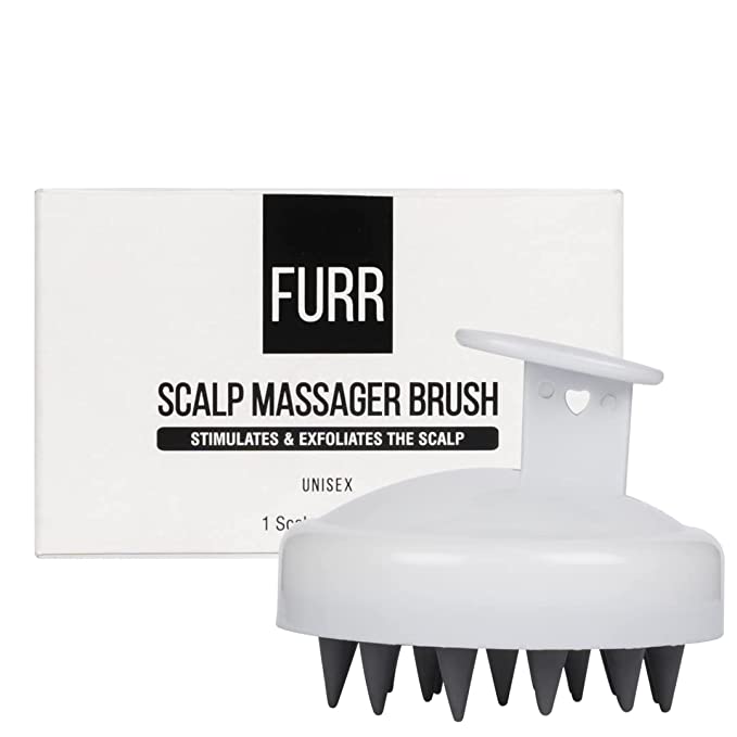 FURR Scalp Massager Brush | Helps In Stimulating Blood Flow & Reducing Dandruff | Silicon Massager, Hair Scrubber For Hair Care | Shower Hair Brush | Pack Of 1