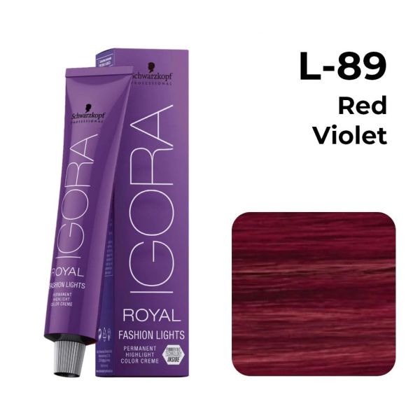 Schwarzkopf professional igora royal fashion lights permanent highlight color creme L-89 red violet