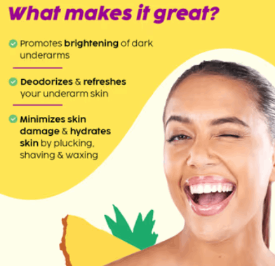 PLIX – Pineapple Underarm Depigmentation Spray | Controls Odour & Reduces Hyperpigmentation | Brightening Underarm Spray | 100ml PLIX