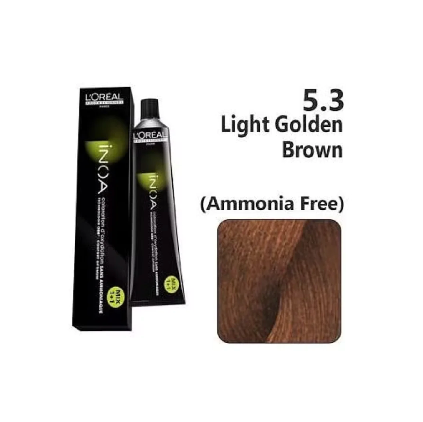 L'Oréal Professionnel Hair Color INOA Hair Colour No 5.3 Light Golden Brown 60 Gm