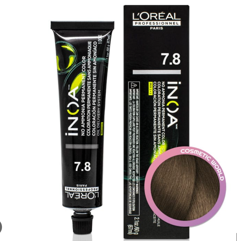 L'oreal Professionnel Paris INOA Ammonia-free Permanent Hair Color - 7.8