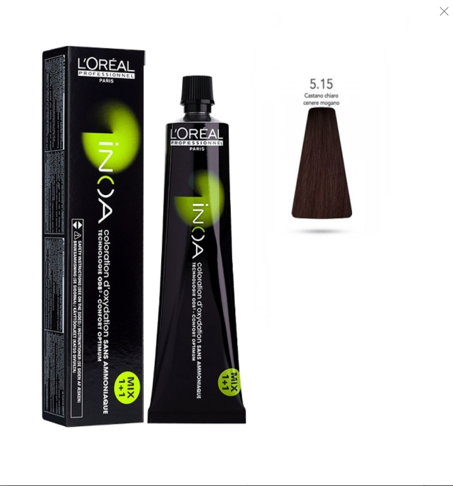 Loreal INOA Ammonia-Free Hair Color - 5.15 Light Ash Mahogany Brown (60g)