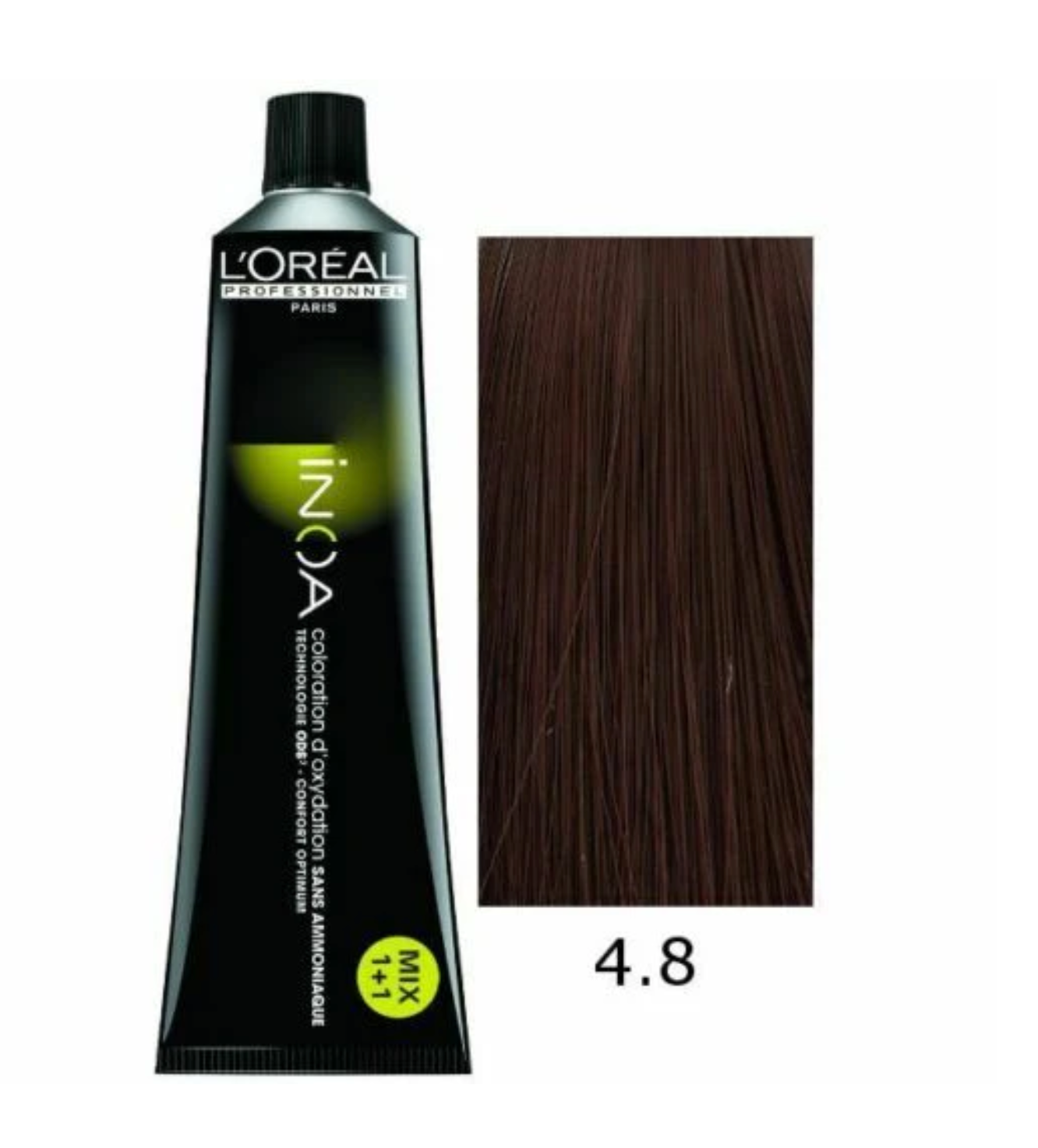 L'Oréal Professionnel Paris INOA Ammonia-Free Permanent Hair Color - 4.8 Mocha Brown (60g)