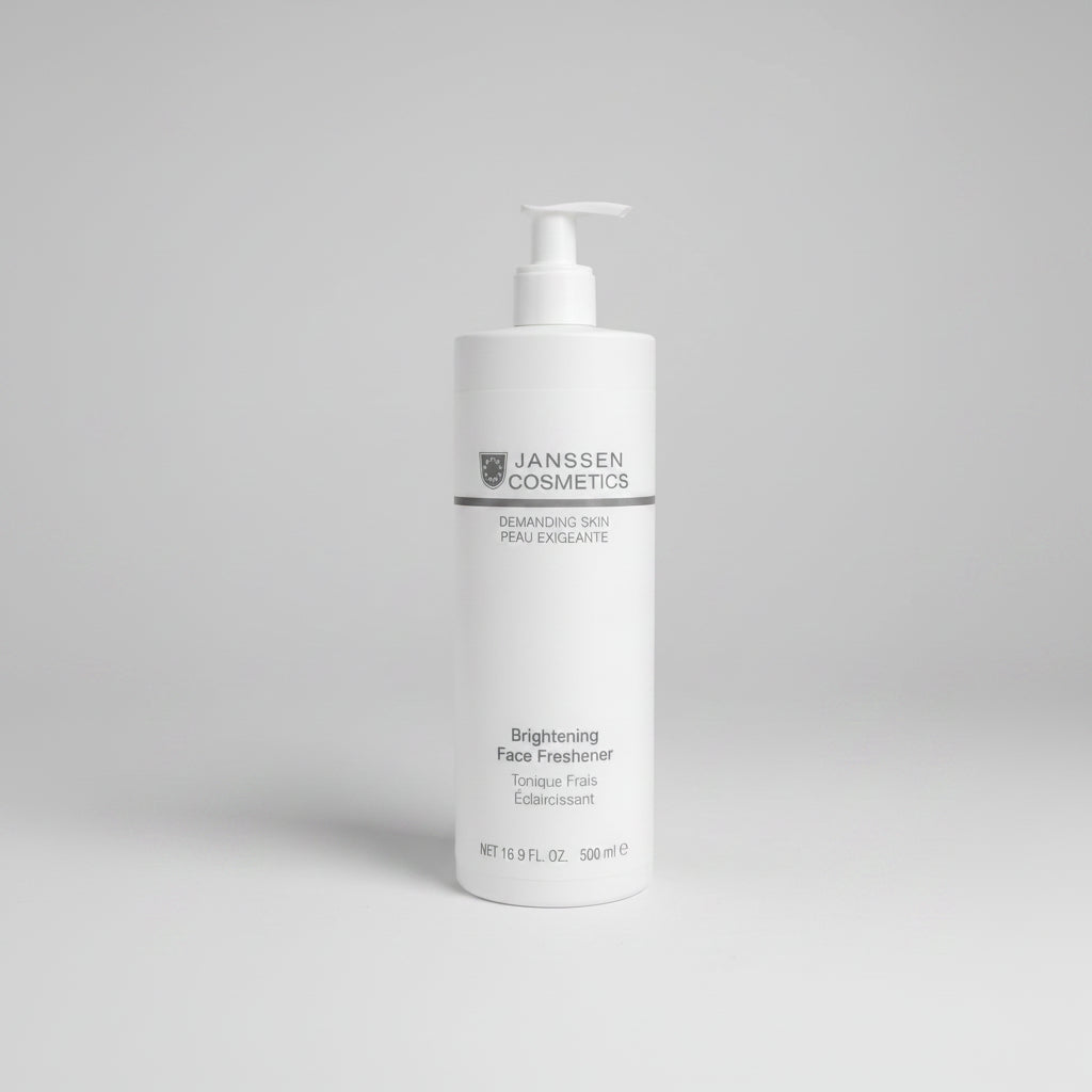 Janssen Cosmetics brightening face cleanser bottle on a counter