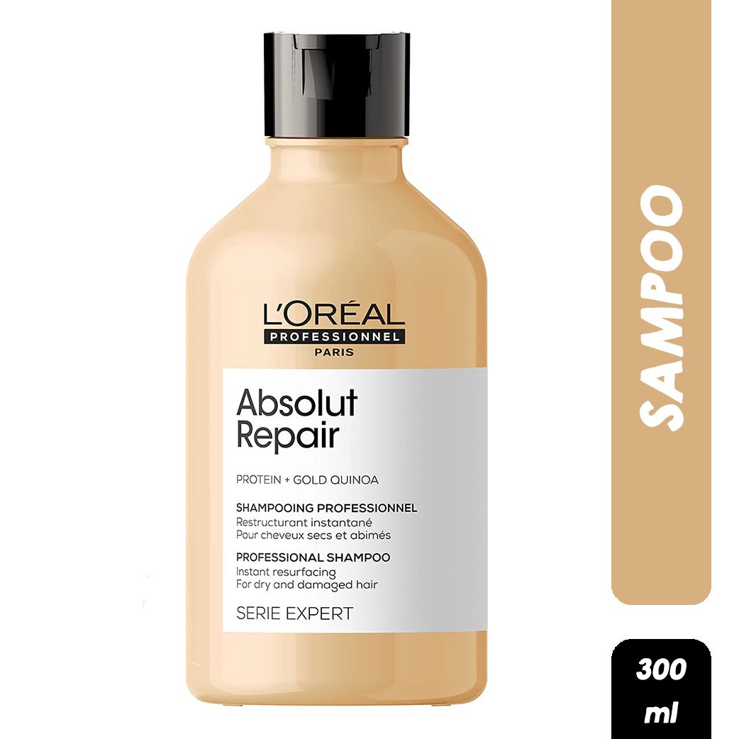 L'Oréal Professionnel Absolut Repair Shampoo With Protein And Gold Quinoa For Dry And Damaged Hair, Serie Expert, 300Ml - Niram Global Private Limited