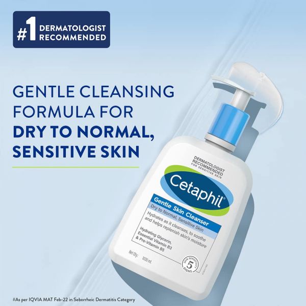 Cetaphil Gentle Skin Cleanser for Dry to Normal Skin with Niacinamide |Dermatologist Recommended (1Ltr) (1000ml)