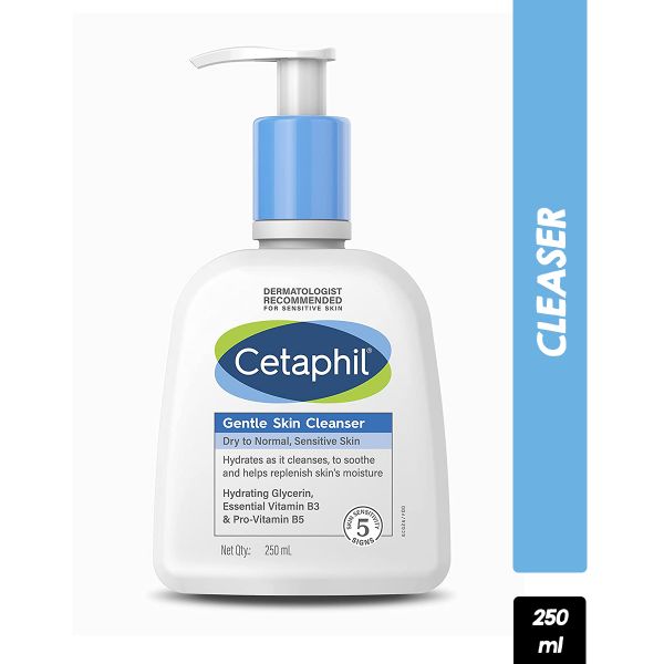 Cetaphil Gentle Skin Cleanser for Dry to Normal, Sensitive Skin - 250 ml| Hydrating Face Wash with Niacinamide,Vitamin B5| Dermatologist Recommended| Paraben, Sulphate Free(250ml)