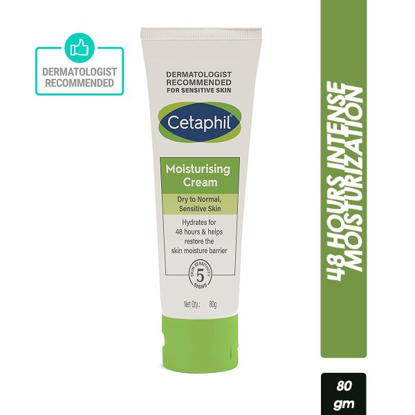 Cetaphil Moisturising Cream for dry to very dry Sensitive skin, Dermatologist Recommended for Face & Body (80gm)