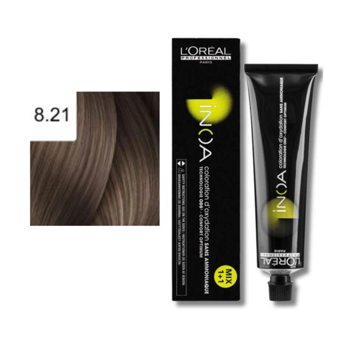 L'Oréal Professionnel Inoa Permanent Hair Dye 8.21 Light Iridescent Ash Blonde 60g Loreal Professional
