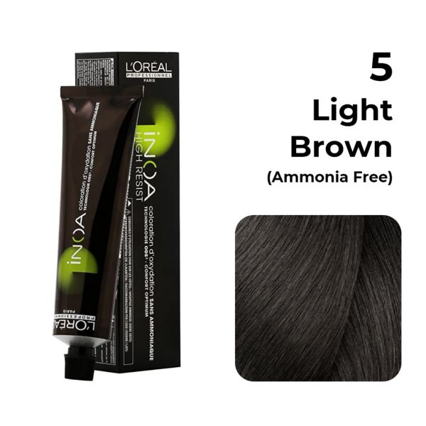 L'oreal Professionnel Paris INOA Ammonia-free Permanent Hair Color - 5 (Light Brown) - Niram Global Private Limited