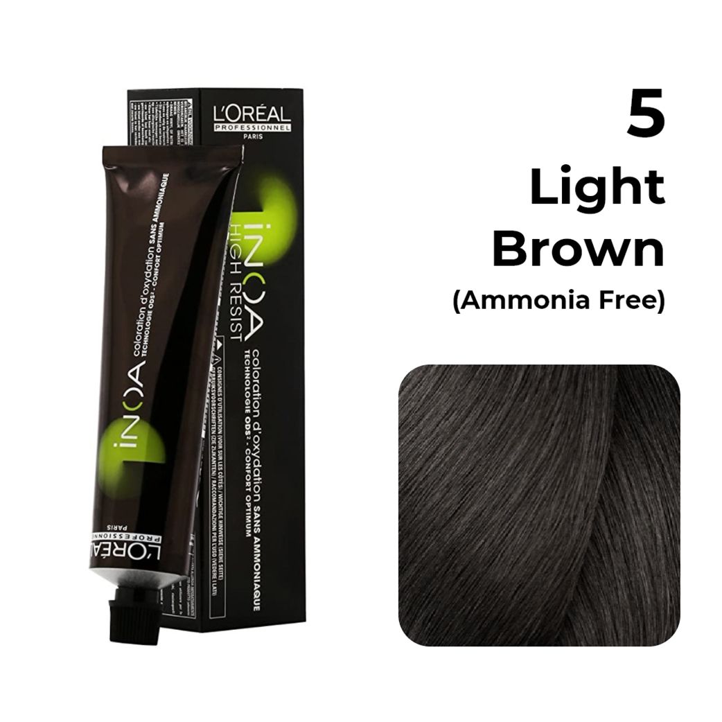 L'oreal Professionnel Paris INOA Ammonia-free Permanent Hair Color - 5 (Light Brown) Niram Global Private Limited