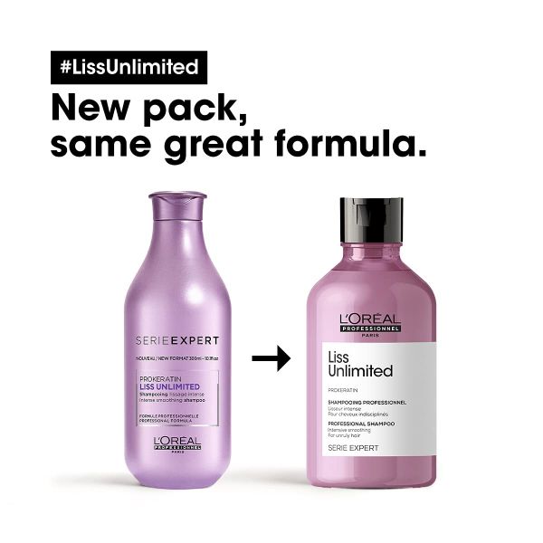 L'Oreal Professionnel Liss Unlimited Shampoo with Pro-Keratin and Kukui Nut Oil, Serie Expert (300ml) - Niram Global Private Limited