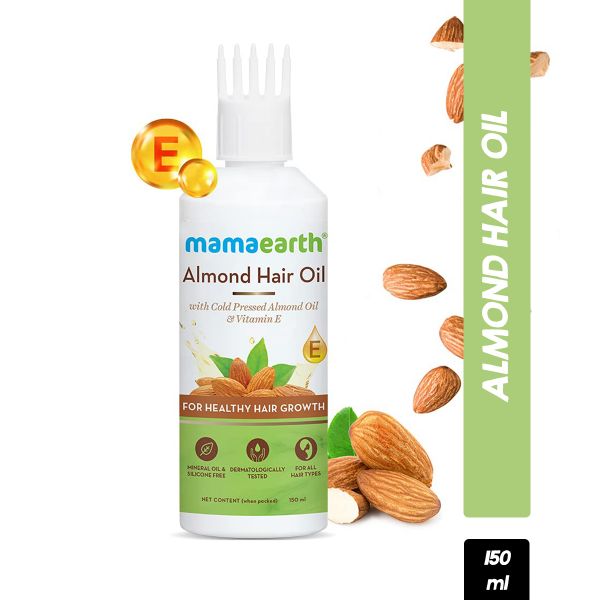 Mamaearth Cold Pressed Almond Oil & Vitamin E For Healthy Hair Growth (150ml)