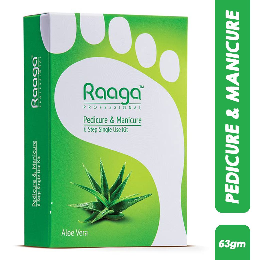 Raaga Professional Aloe Vera Pedicure and Manicure 6 Step Single Use Kit Raaga Professional