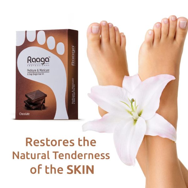 Raaga Professional Chocolate Pedicure and Manicure 6 Step Single Use Kit 6 pcs Raaga Professional