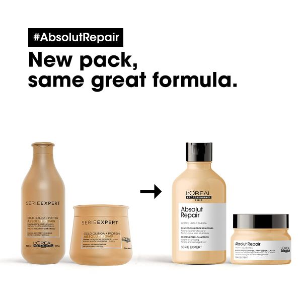 L'Oreal Professionnel Serie Expert Absolut Repair Shampoo 300ml & Hair Mask 250gm Combo - Niram Global Private Limited