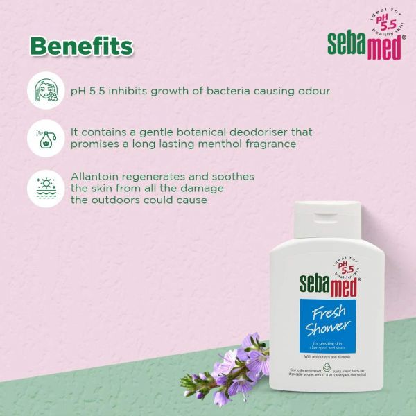 Sebamed Fresh Shower- PH 5.5- Revitalises Skin- Suitable For Sensitive Skin- For Active Lifestyle (200ml)