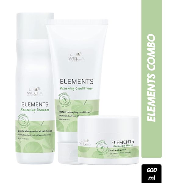 Wella Professionals Elements Renewing Shampoo 250ml & Conditioner 200ml & Mask 150ml (Combo)