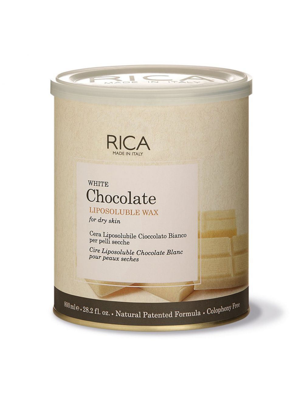 Rica White Chocolate Liposoluble Wax For Dry Skin (800ml)