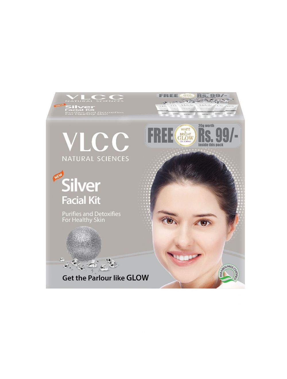VLCC Silver Facial Kit + Free White & Bright Glow Gel - Niram
