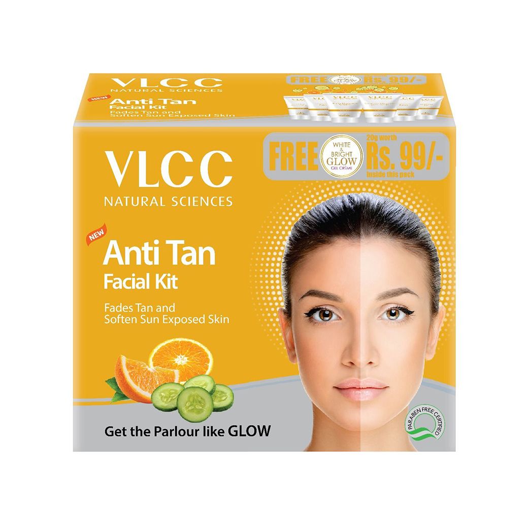 VLCC Anti Tan Facial Kit + Free White & Bright Glow Gel - Niram