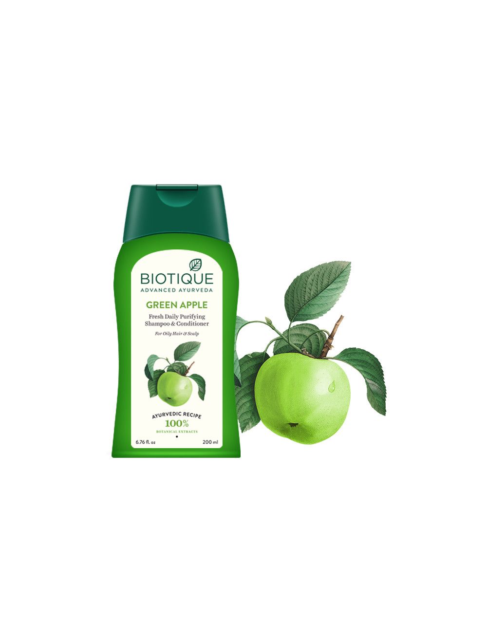 Biotique Bio Green Apple Fresh Daily Purifying Shampoo & Conditioner-200 ml - Niram