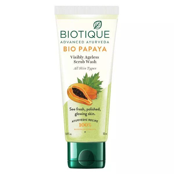Biotique Bio Papaya Visibly Ageless Scrub Wash For All Skin Types-50 ml - Niram