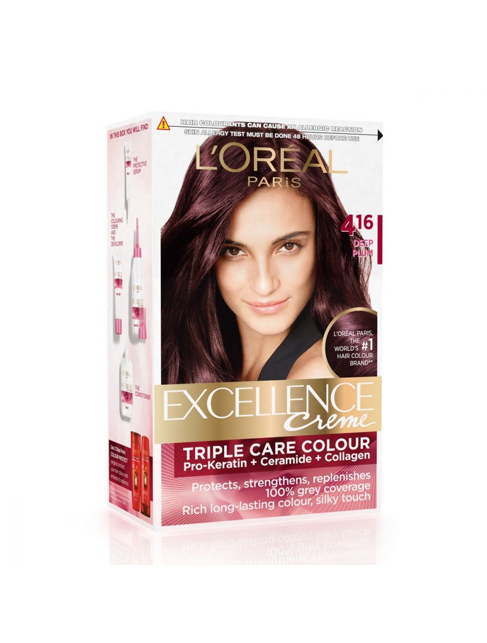 L'Oreal Paris Excellence Creme Hair Color-416 Deep Plum - Niram