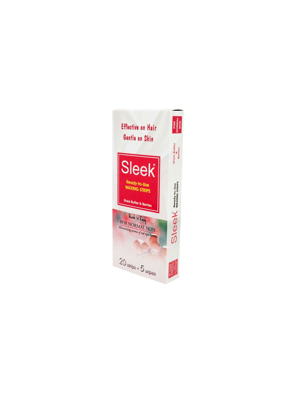 Sleek Ready to Use Waxing Strips for Normal Skin Shea Butter & Berries - 20 Strips