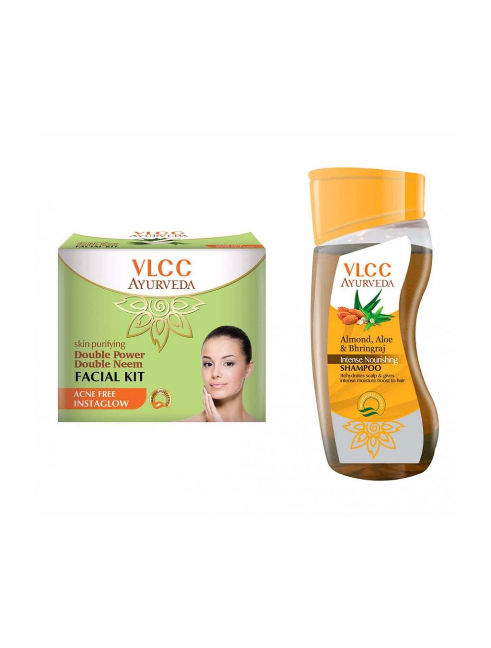VLCC Ayurveda Double Neem  Acne Free Facial Kit & Intense Nourishing Shampoo Combo - Niram