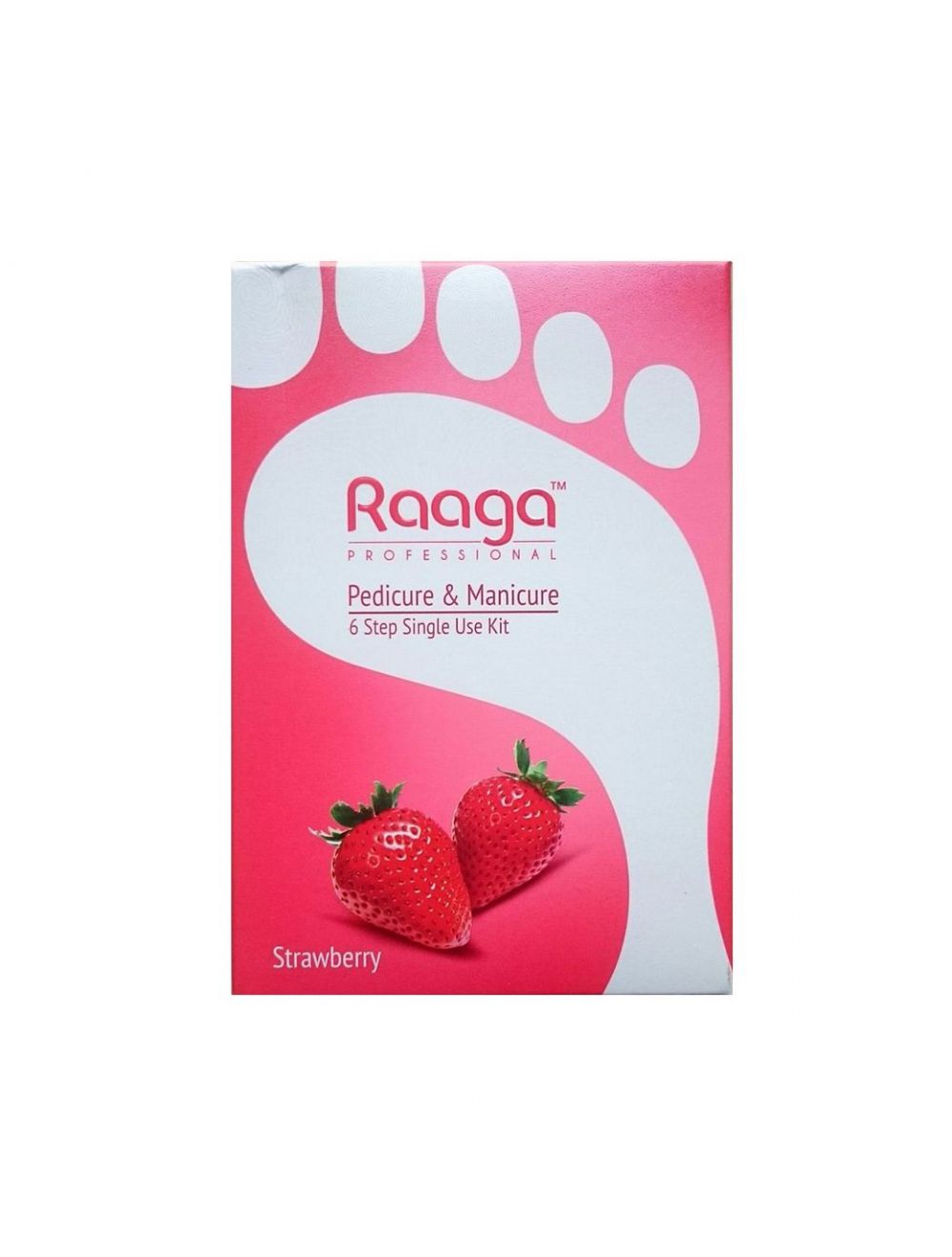 Raaga Professional Strawberry Pedicure and Manicure 6 Step Single Use Kit