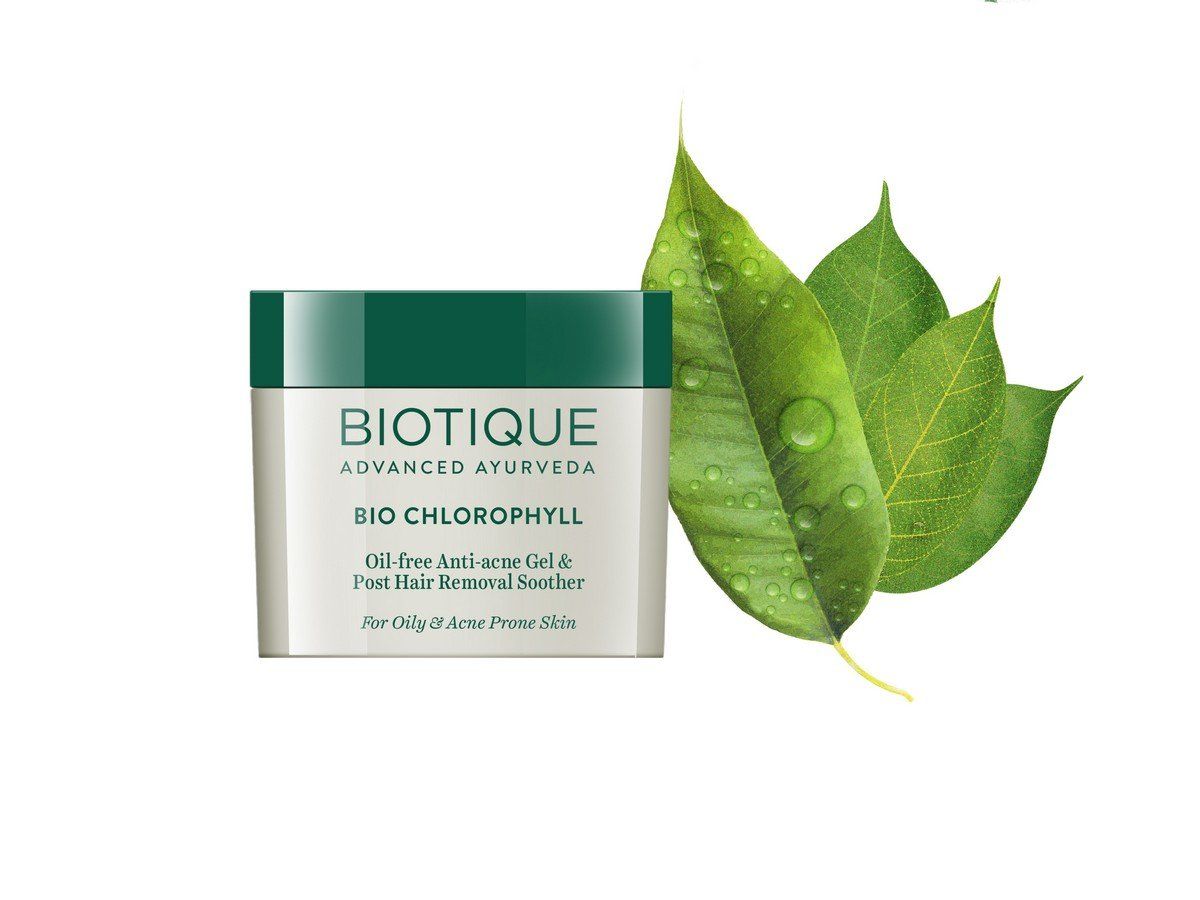 Biotique Bio Chlorophyll Oil Free Anti-Acne Gel & Post Hair Removal Soother (50gm) - Niram