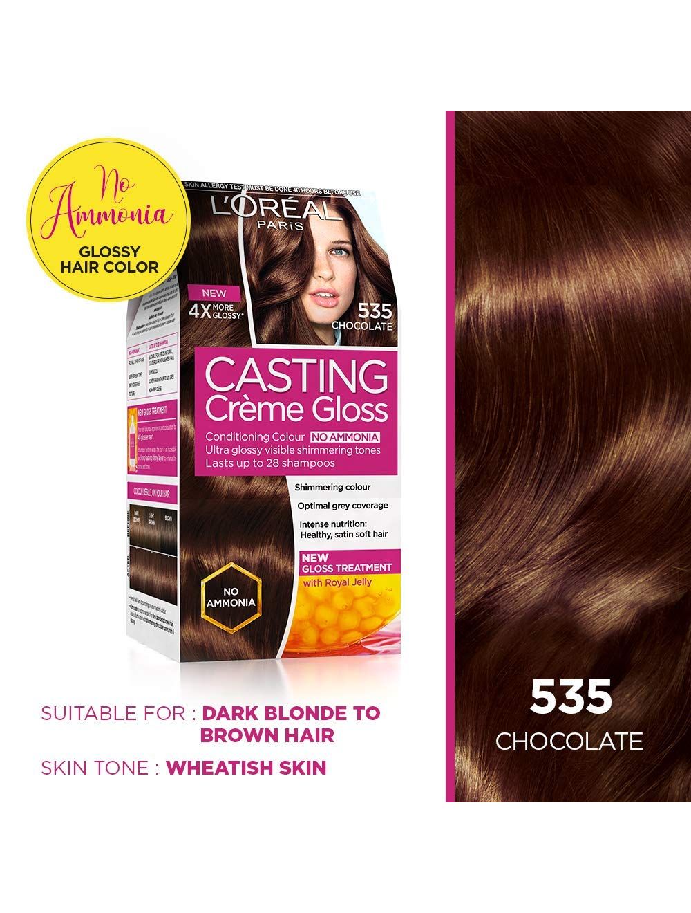 L'Oreal Paris Casting Creme Gloss Hair Color-535 Chocolate - Niram