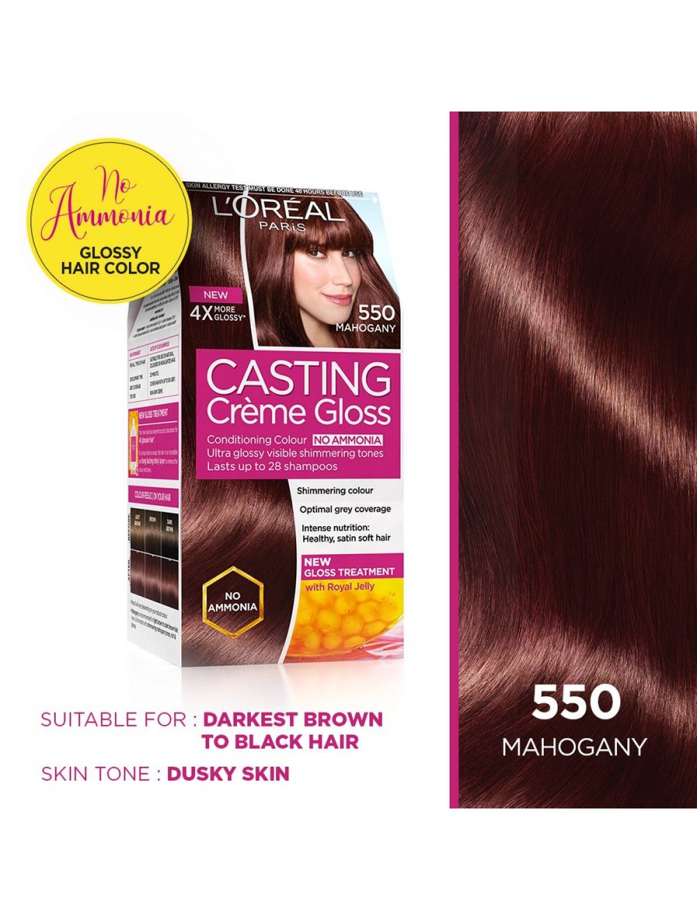 L'Oreal Paris Casting Creme Gloss Hair Color-550 Mahogany - Niram