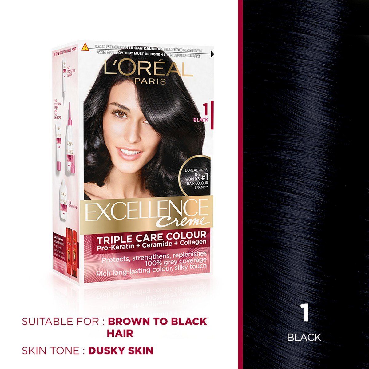 L'Oreal Paris Excellence Creme Hair Color-1 Black - Niram