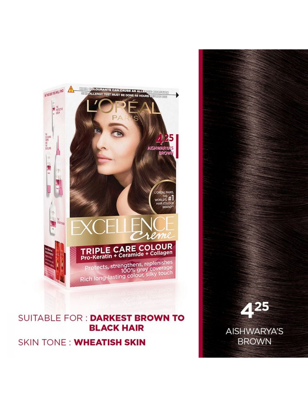 L'Oreal Paris Excellence Creme Hair Color-4.25 Aishwarya's Brown - Niram