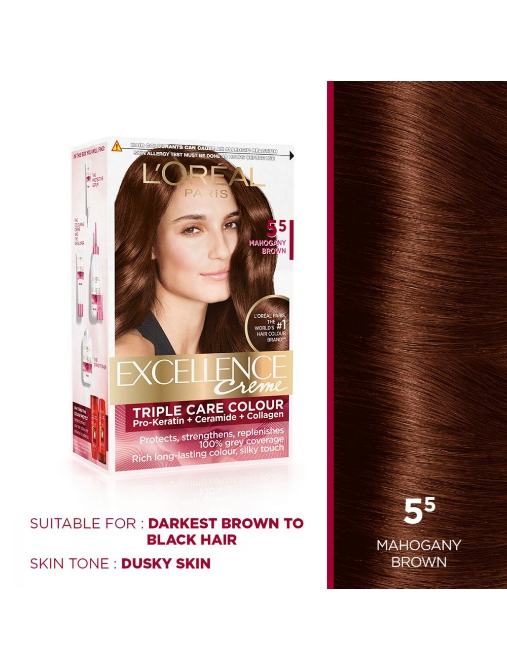 L'Oreal Paris Excellence Creme Hair Color-5.5 Mahogany Brown - Niram