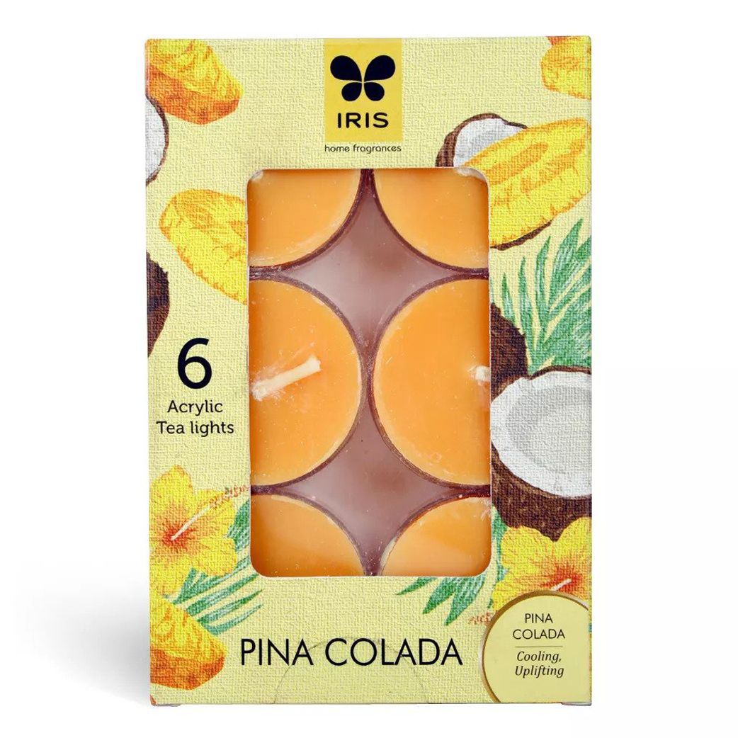 Iris Acrylic Tea Lights - Pina Colada (Pack of 6) - Niram
