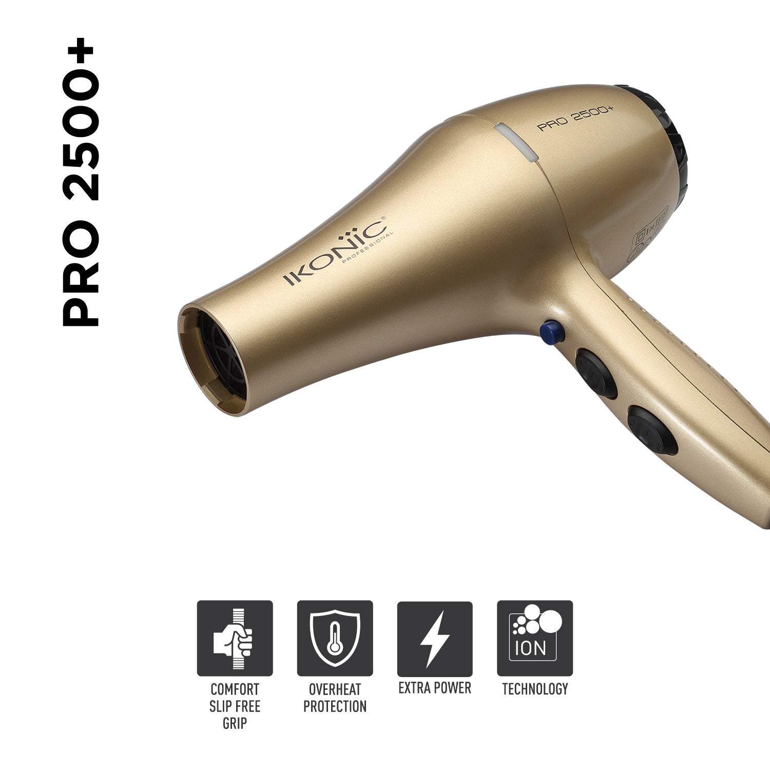 Ikonic Professional Hair Dryer Pro 2500+ Gold - Niram