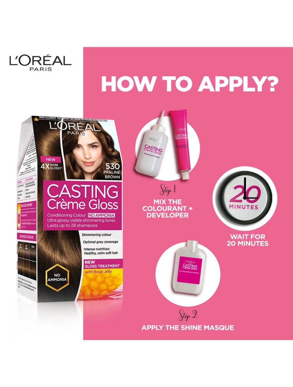 L'Oreal Paris Casting Creme Gloss Hair Color-530 Praline Brown - Niram