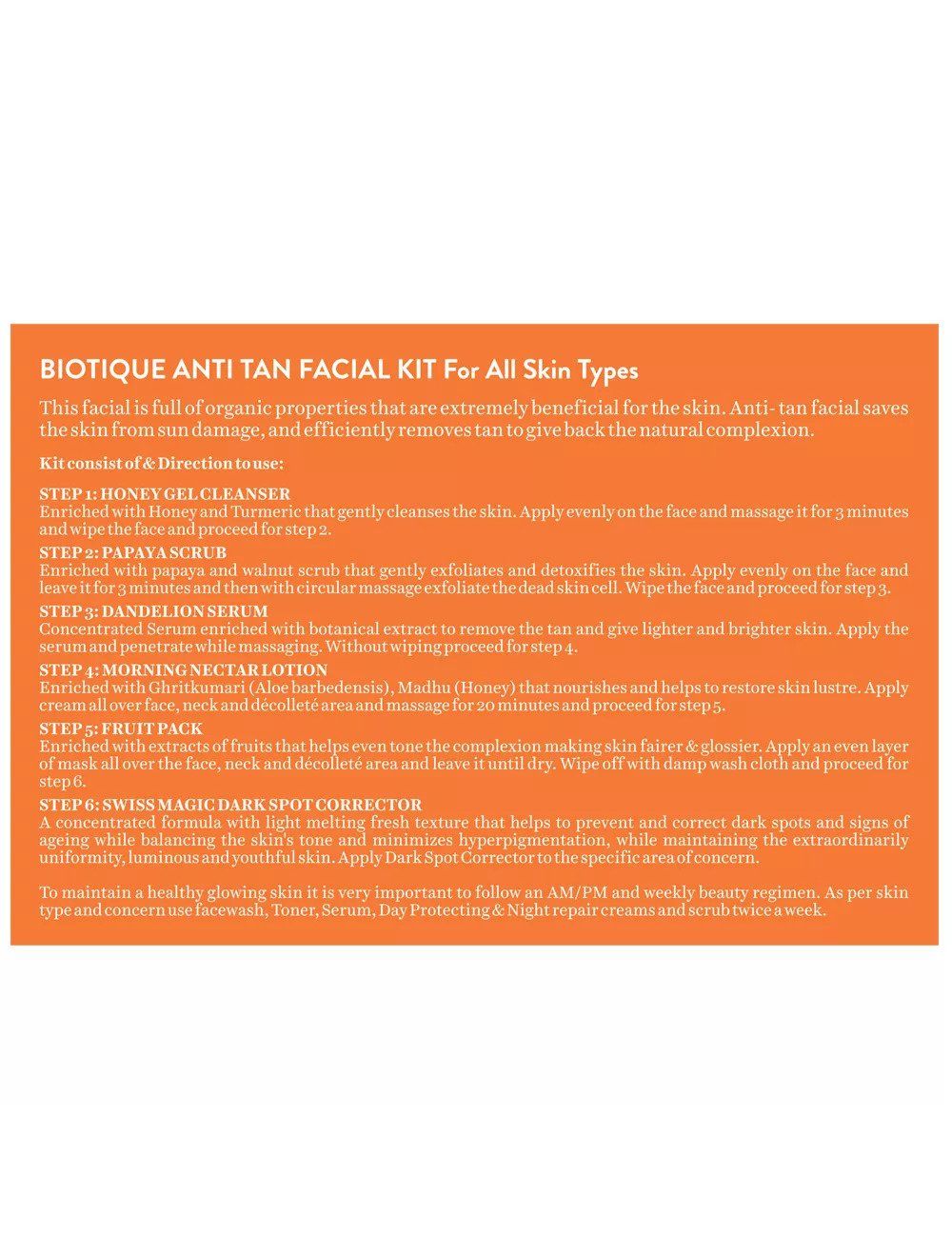 Biotique Anti Tan Facial Kit (65gm) - Niram