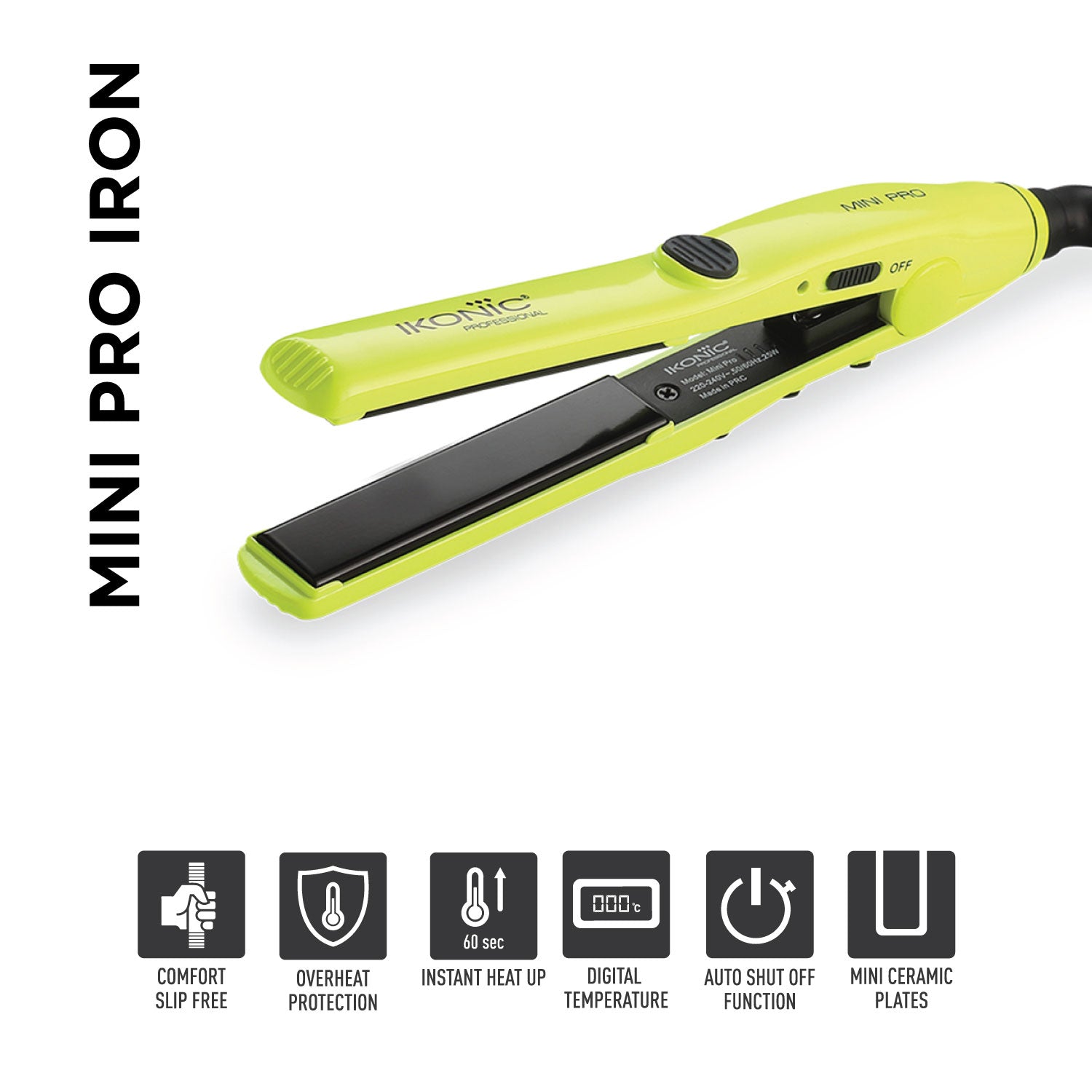 Ikonic Professional Straightener Mini Pro Iron - Green - Niram