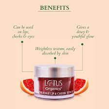 LOTUS ORGANICS + TANGY ORANGE LIP& CHEEK TINT ENRICHED WITH SHEA BUTTER 10G
