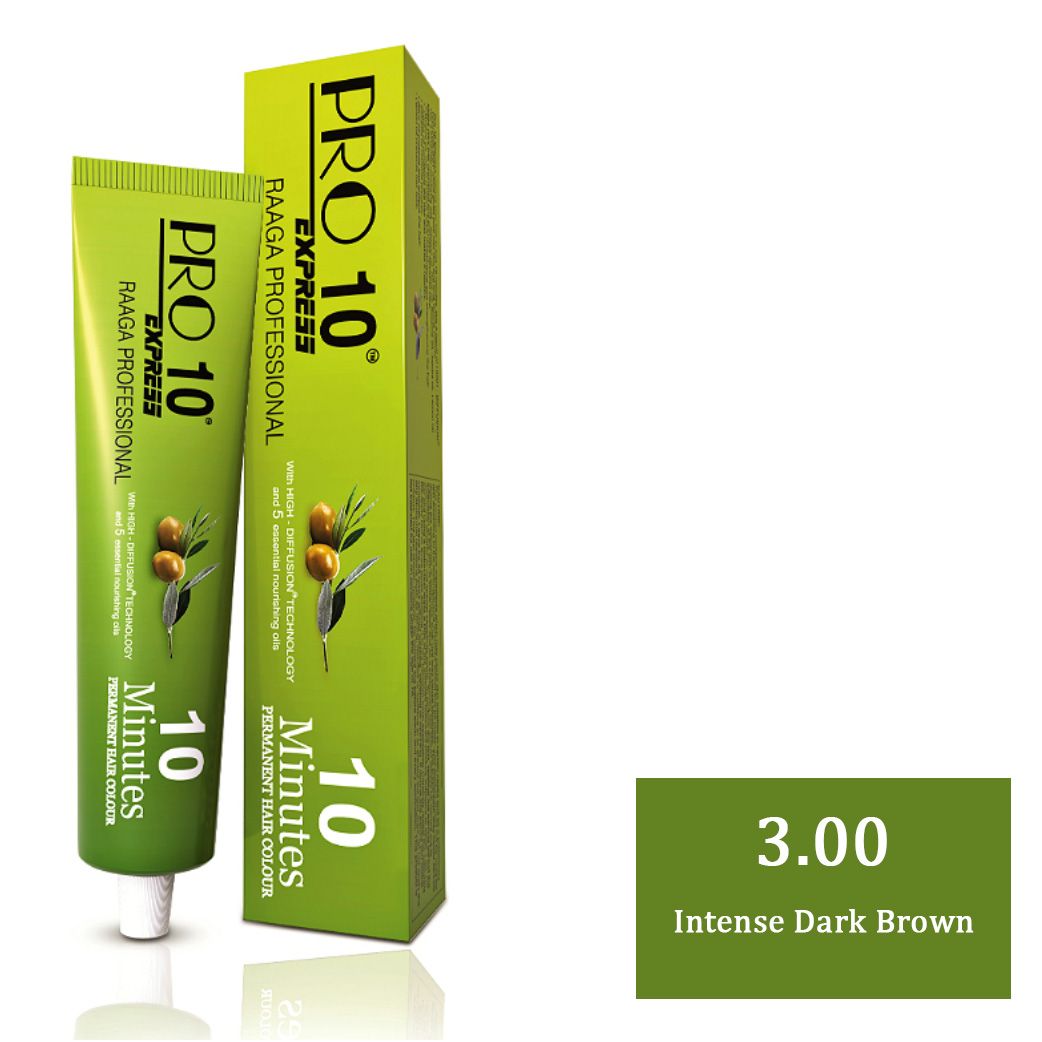Raaga Professional Pro 10 Express Permanent Hair Color (3.00 Intense Dark Brown)