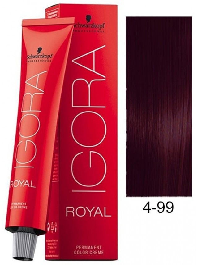 Schwarzkopf Professional Igora Royal Permanent Color Creme (4-99 Medium Brown Violet) - Niram
